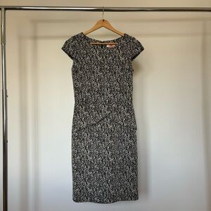Calvin Klein Black and White Patterned Dress